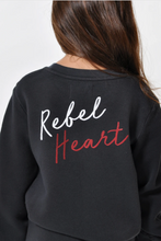 Load image into Gallery viewer, Sol Angeles Kids Rebel Heart Billow Pullover in Vintage Black