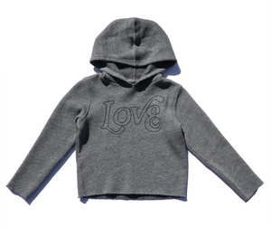 Sol Angeles Kids Love Crop Hoodie in Heather - FINAL SALE
