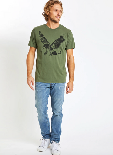 Sol Angeles Mens Eagle Crew in Olive - FINAL SALE