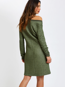 Sol Angeles Roma Slouch Dress in Olive - FINAL SALE