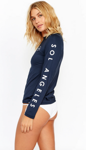 Sol Angeles Women's Waves Rashguard in Navy