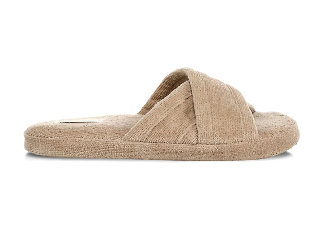 Skin Worldwide Kyoto Terry Velour Slide in Truffle