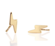 Load image into Gallery viewer, Kris Nations Lightning Bolt Stud Earrings - 18K Gold Vermeil