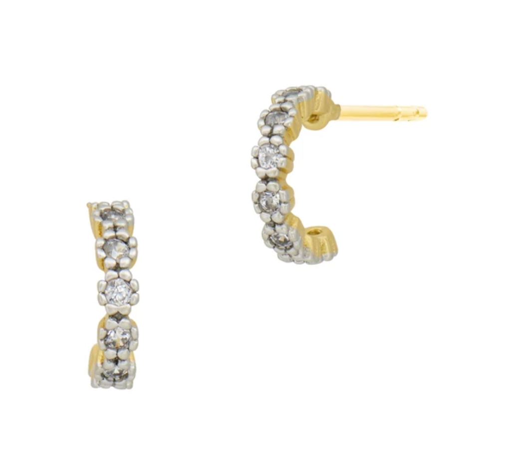 FREIDA ROTHMAN Pave Mini Hoop Earring