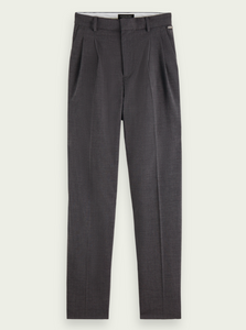 Scotch & Soda Tailored High Rise Trouser in Grey Melange - FINAL SALE