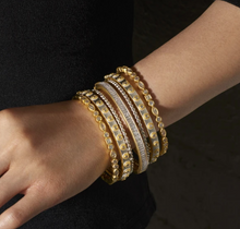 Load image into Gallery viewer, FREIDA ROTHMAN Signature Bezel Pave Hinge Bangle - Silver &amp; Black