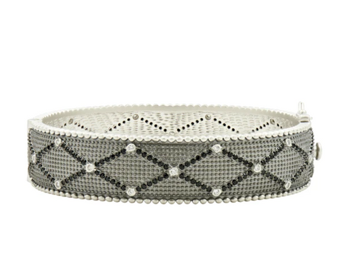 FREIDA ROTHMAN Industrial Finish Textured Hinged Bangle