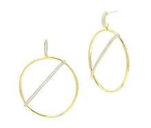 Load image into Gallery viewer, FREIDA ROTHMAN Radiance Pave Bar Front Hoop