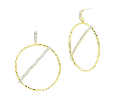 FREIDA ROTHMAN Radiance Pave Bar Front Hoop