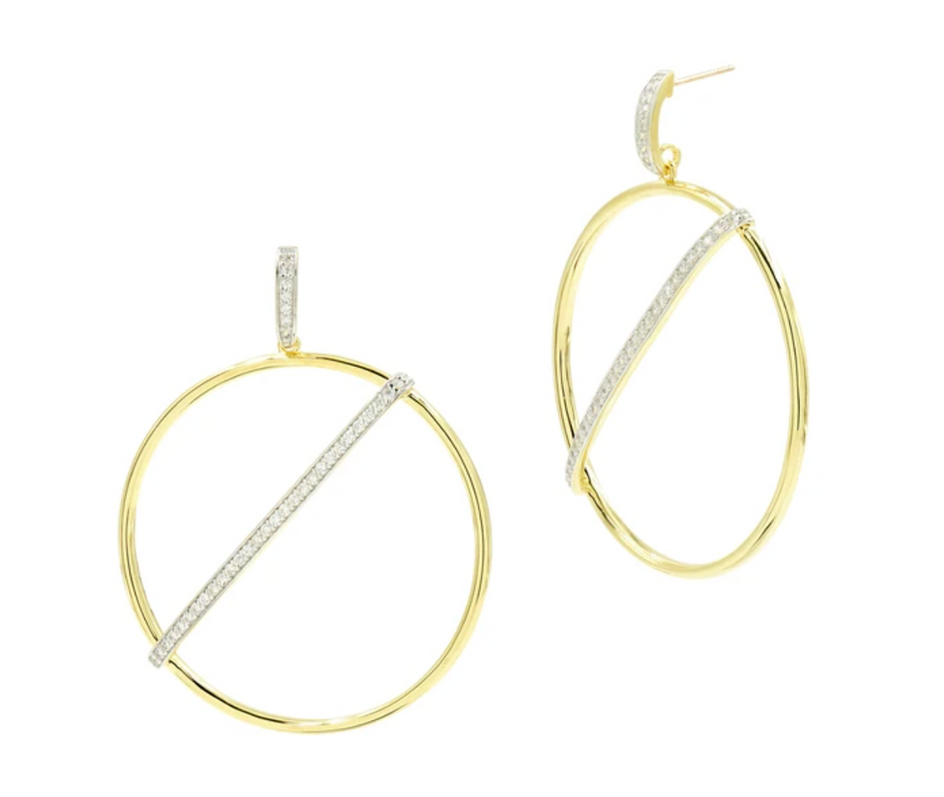 FREIDA ROTHMAN Radiance Pave Bar Front Hoop