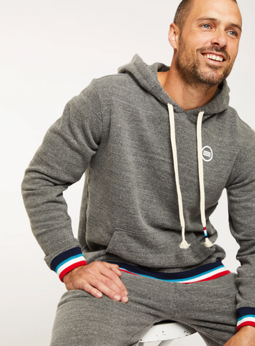 Sol Angeles Mens Sol Flag Pullover Hoodie in Heather - FINAL SALE