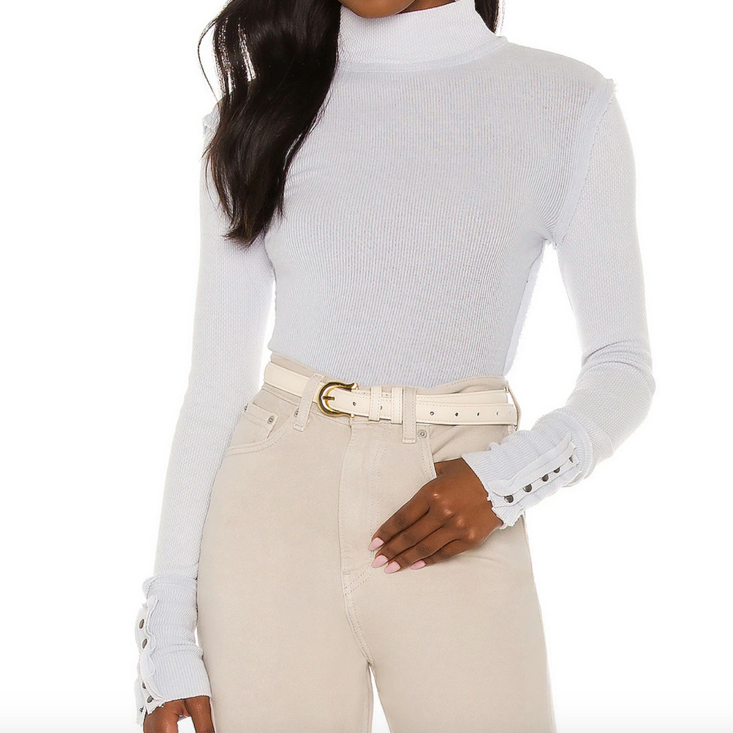 Free People Jojo Long Sleeve Top in Iced Water - FINAL SALE