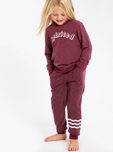Sol Angeles Kids "Spirited" Hacci Pullover in Maroon