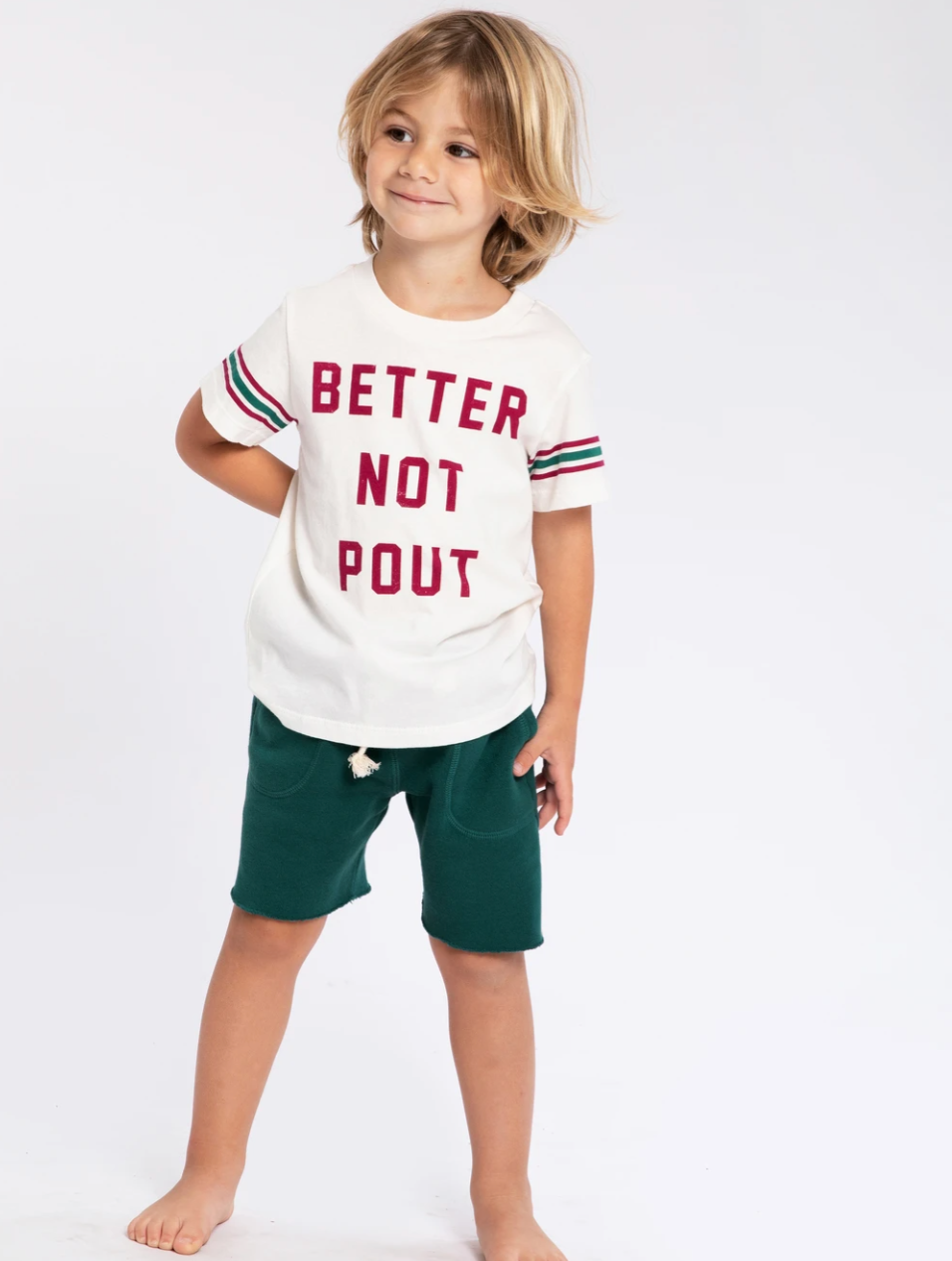 Sol Angeles Kids Better Not Pout Tee in Dirty White - FINAL SALE