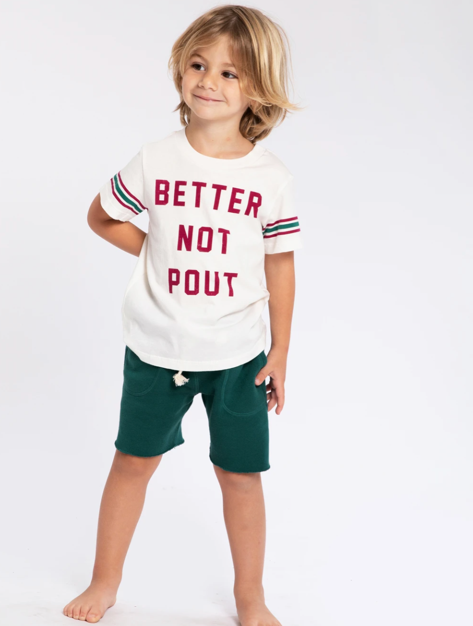 Sol Angeles Kids Better Not Pout Tee in Dirty White