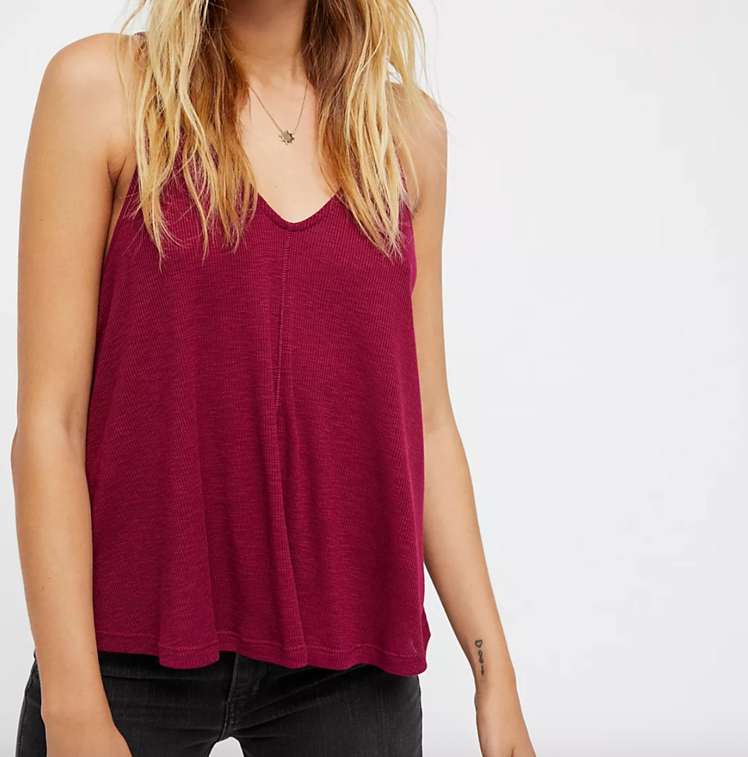 Free People Dani Tank in Sangria- FINAL SALE