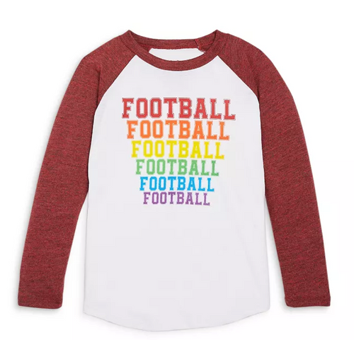 Chaser Kids Vintage Jersey Football Tee White/Cardinal - FINAL SALE