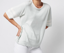 Load image into Gallery viewer, Faherty Womens Cloud Varsity Tee in Smoke - FINAL SALE