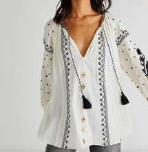 Load image into Gallery viewer, Free People Tallie Embroidered Tunic in Ivory Combo - FINAL SALE