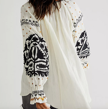 Load image into Gallery viewer, Free People Tallie Embroidered Tunic in Ivory Combo - FINAL SALE