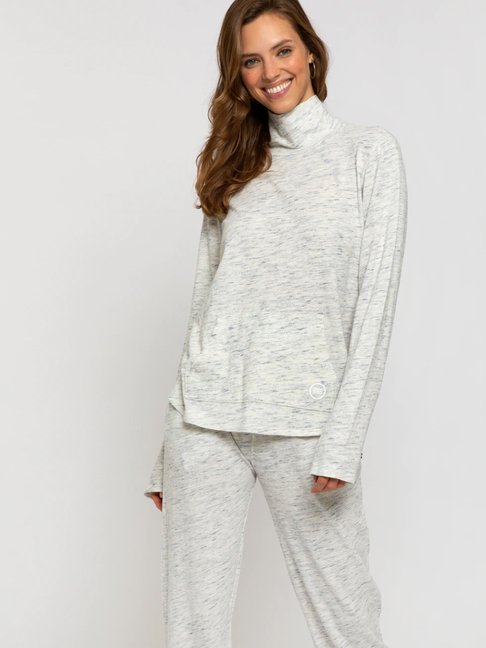 Sol Angeles Mist Crepe Turtleneck in Natural - FINAL SALE