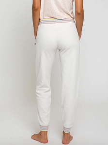 Sol Angeles Quilted Pastel Jogger in Ecru - FINAL SALE