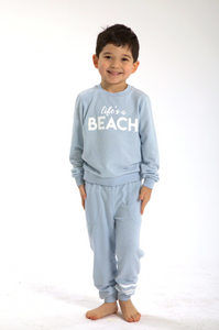 Sol Angeles Kids BEACH Hacci Pullover in Mist - FINAL SALE