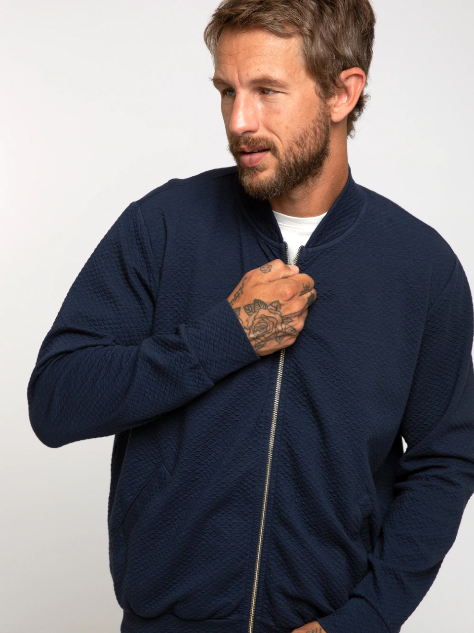 Sol Angeles Mens Quilted Bomber Jacket in Indigo - FINAL SALE