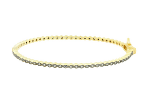 FREIDA ROTHMAN Signature Bezel Pave Hinge Bracelet - Gold & Black