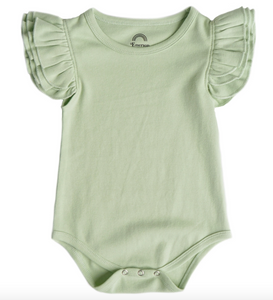 Emerson And Friends Kid's Seagrass Cotton Flutter Short Sleeve Baby Onesie