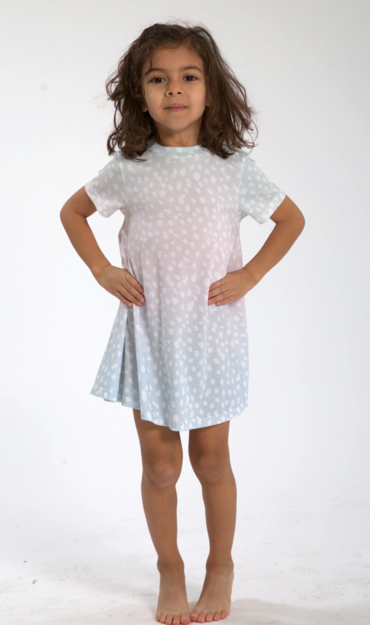 Sol Angeles Kids Ombre Dalmation S/S Dress - FINAL SALE