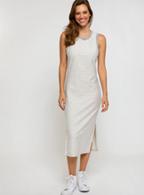 Load image into Gallery viewer, Sol Angeles Stripe Fleece Midi Dress in Natural - FINAL SALE