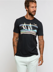 Sol Angeles Mens Island Crew in V Black - FINAL SALE