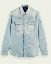Load image into Gallery viewer, Scotch &amp; Soda Mens Iconic Denim Western Cotton Regular Fit Shirt