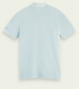 Scotch & Soda Mens Garment Dyed Washed Pique Polo In Organic Cotton - FINAL SALE