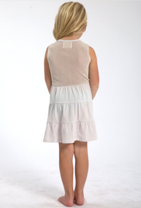 Sol Angeles Kids Mesh Tier Dress in Ecru - FINAL SALE