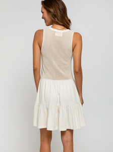 Sol Angeles Mesh Tier Dress in Ecru - FINAL SALE