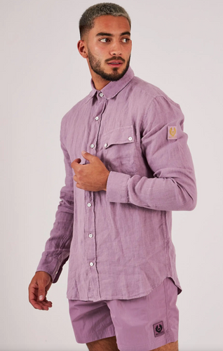 Belstaff Linen Pitch Shirt in Lavender