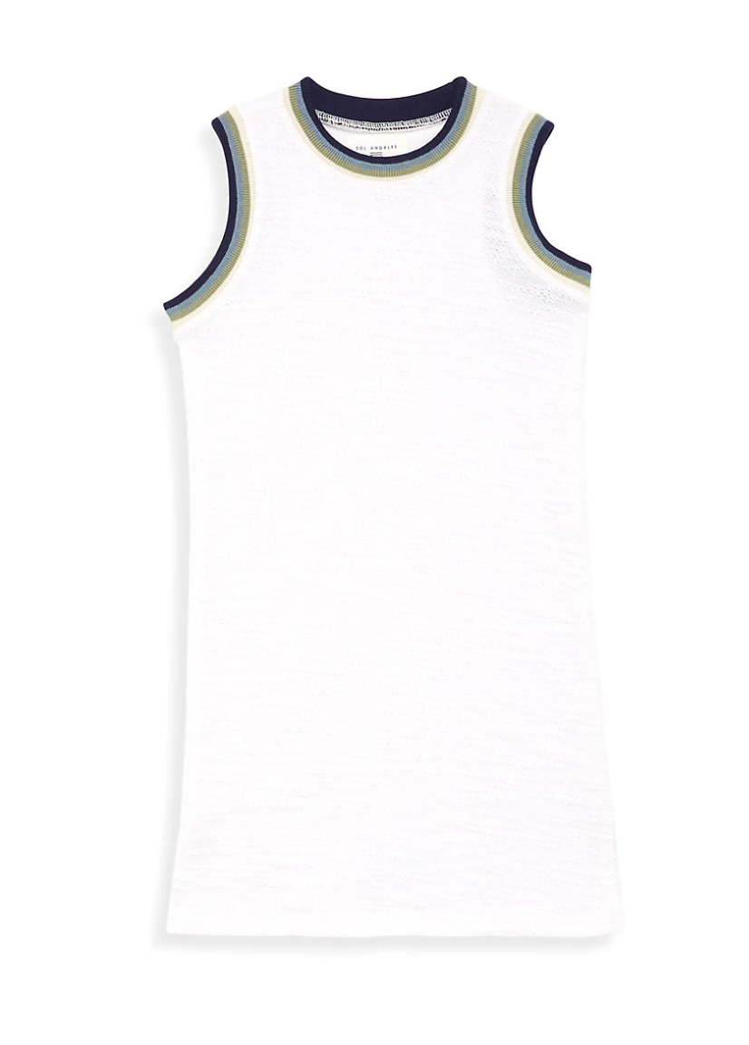 Sol Angeles Kids Boucle Echo Stripe Dress White - FINAL SALE