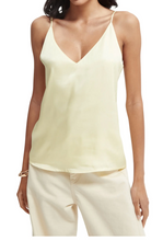 Load image into Gallery viewer, Scotch &amp; Soda Jersey Tank Top w/Woven Front in Cream - FINAL SALE
