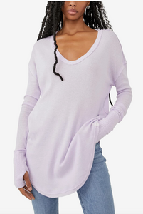 Free People Colby L/S Tee in Lilac - FINAL SALE