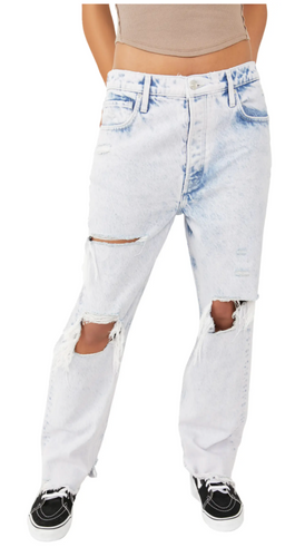 Free People Tapered Baggy Boyfriend in Purple Rock - FINAL SALE