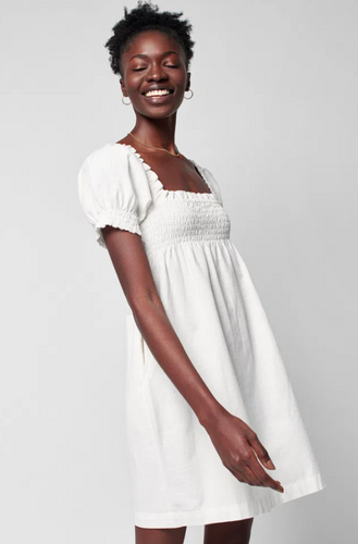 Faherty Ramona Dress in Egret - FINAL SALE