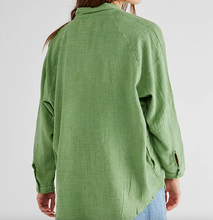 Load image into Gallery viewer, Free People Summer Daydream Buttondown in Cool Moss - FINAL SALE