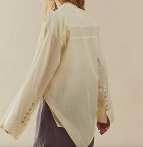 Free People Sheer Luck Top in Bone - FINAL SALE