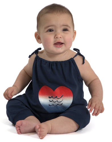 Sol Angeles Baby Americana Corazon Romper in Indigo