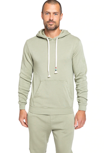 Sol Angeles Mens Essential Waves Pullover Hoodie in Cactus - FINAL SALE