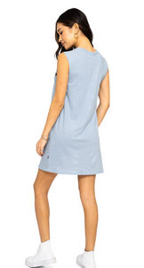 Sol Angeles Stripe Pocket Tee Dress in Vapor - FINAL SALE