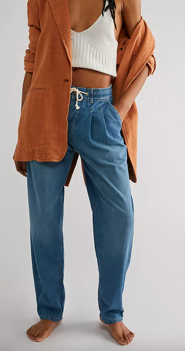 Free People Luna Denim Pull On In Stardust Blue - FINAL SALE