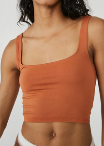 Free People Scoop Neck Crop in Sienna
